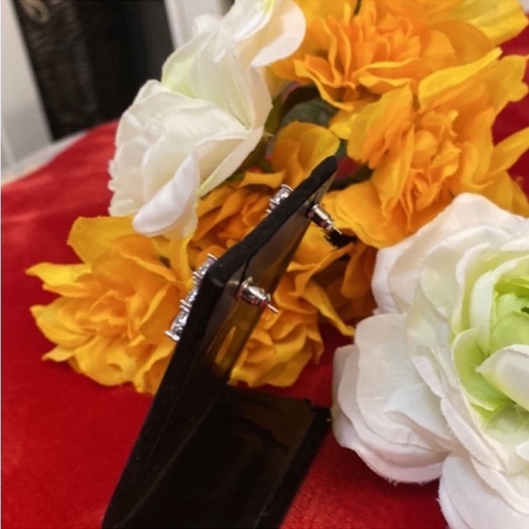 Solitaire CZ Diamond Stud Dangling Three Tier Earrings 925 Silver NEW - Picture 3 of 3